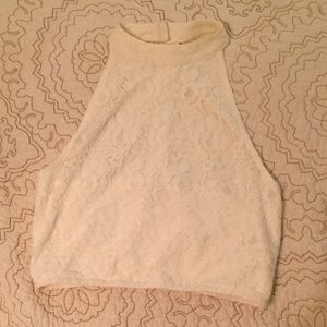 High Neck Lace Crop Top